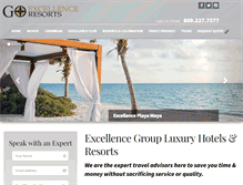 Tablet Screenshot of goexcellenceresorts.com